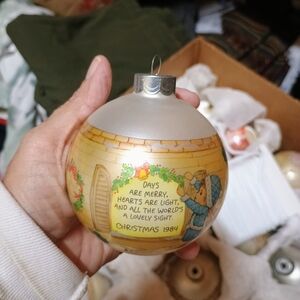 Precious Moments Silver and Brown Christmas Ornament